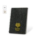 MISHIMA. Block notes A5 con copertina semirigida in feltro riciclato (100% rPET) , con spirale e pagine a righe