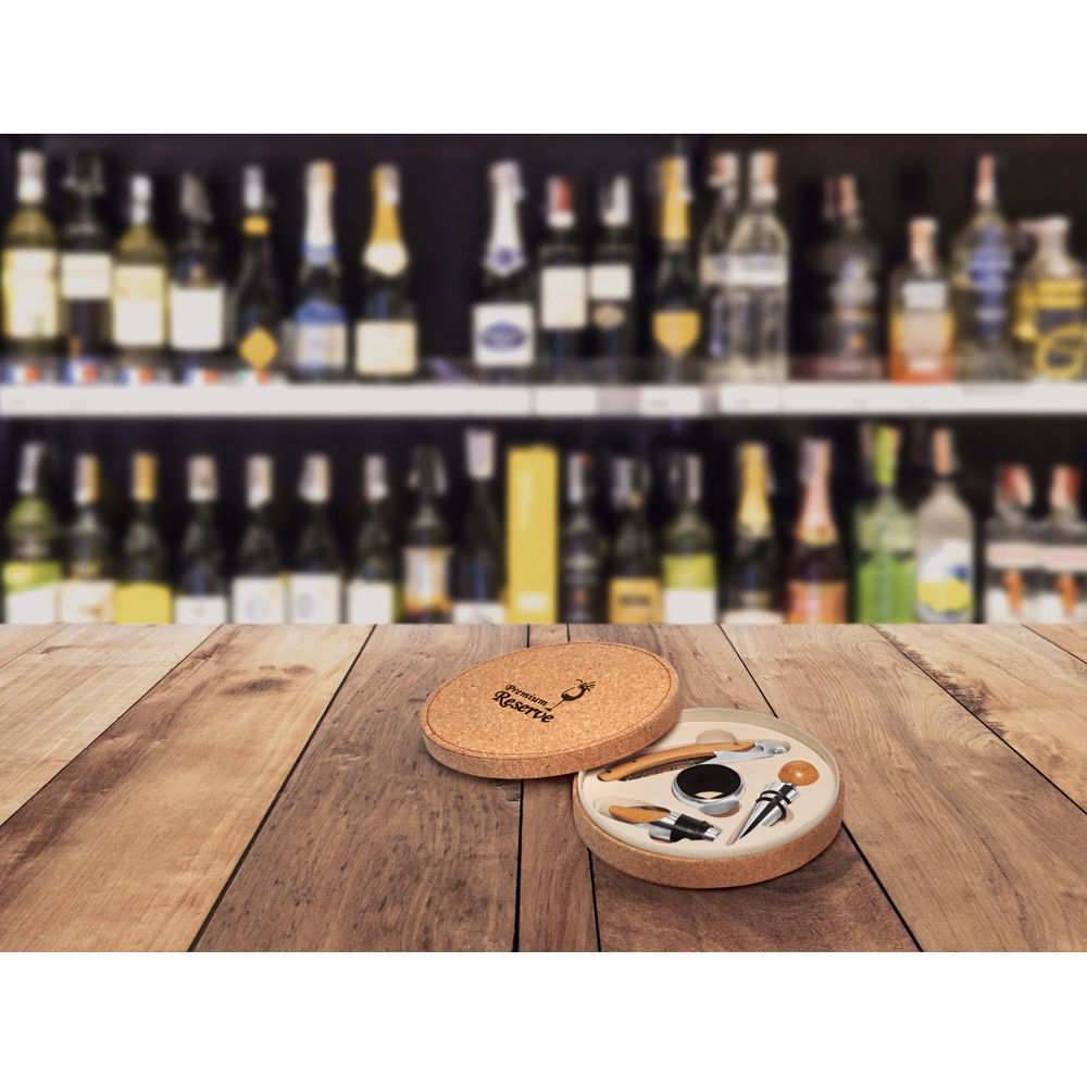 MORETO. Set da vino con 4 utensili in bambù, acciaio inossidabile e ABS