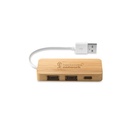 MOSER. HUB con 2 porte USB-A e 1 USB-C in bambù