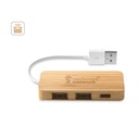 MOSER. HUB con 2 porte USB-A e 1 USB-C in bambù