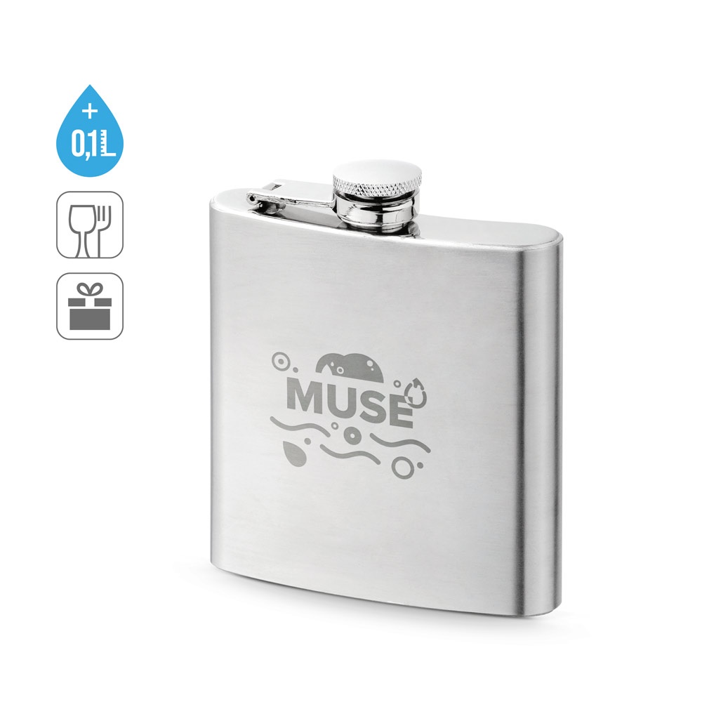 MUSE. Bottiglia tascabile in acciaio inox 180 mL