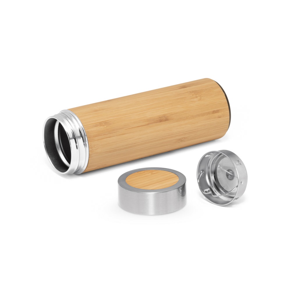 NATUREL. Borraccia termica in bambù e acciaio inox (90% riciclato) 430 mL
