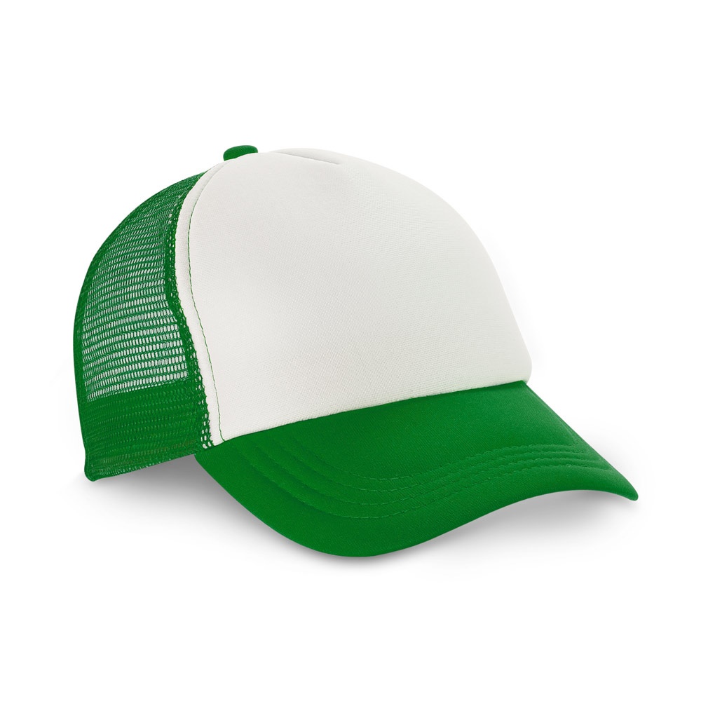 NICOLA. Cappellino in poliestere e rete (150 g/m²)