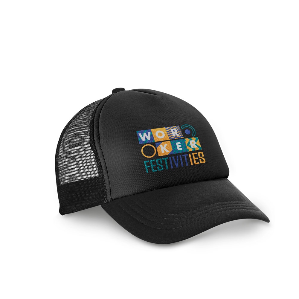 NICOLA BK. Cappellino in poliestere e rete (150 g/m²)