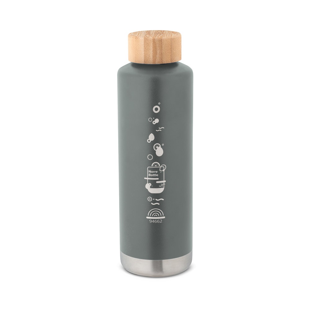 NORRE BOTTLE. Borraccia in acciaio inox (riciclata al 36%) con doppio corpo e sistema sottovuoto 640 mL