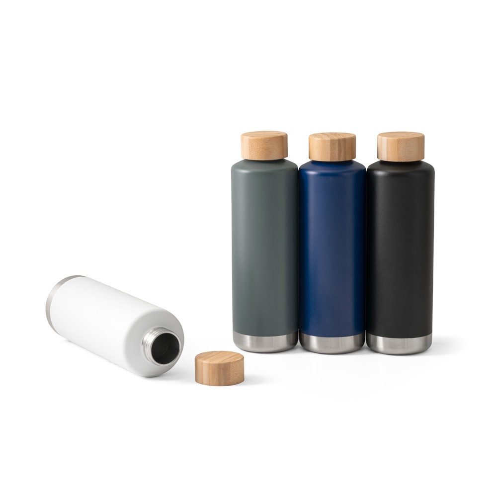 NORRE BOTTLE. Borraccia in acciaio inox (riciclata al 36%) con doppio corpo e sistema sottovuoto 640 mL