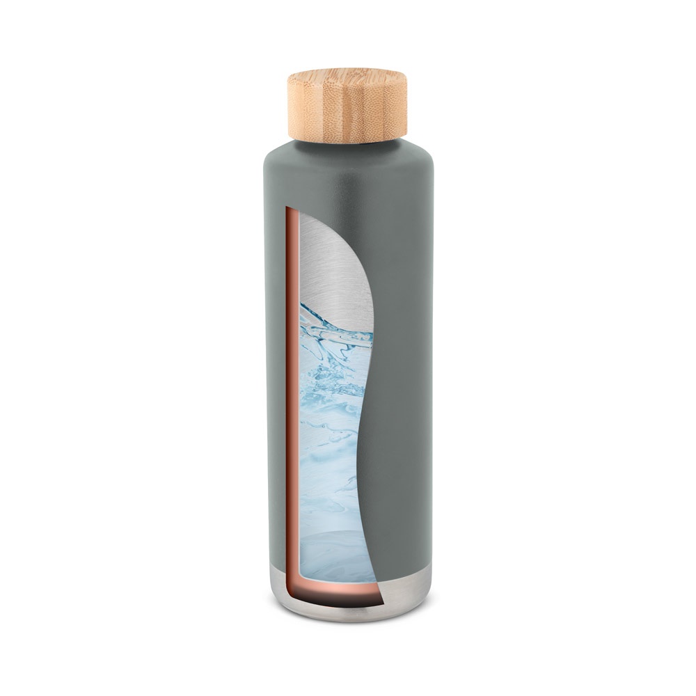NORRE BOTTLE. Borraccia in acciaio inox (riciclata al 36%) con doppio corpo e sistema sottovuoto 640 mL