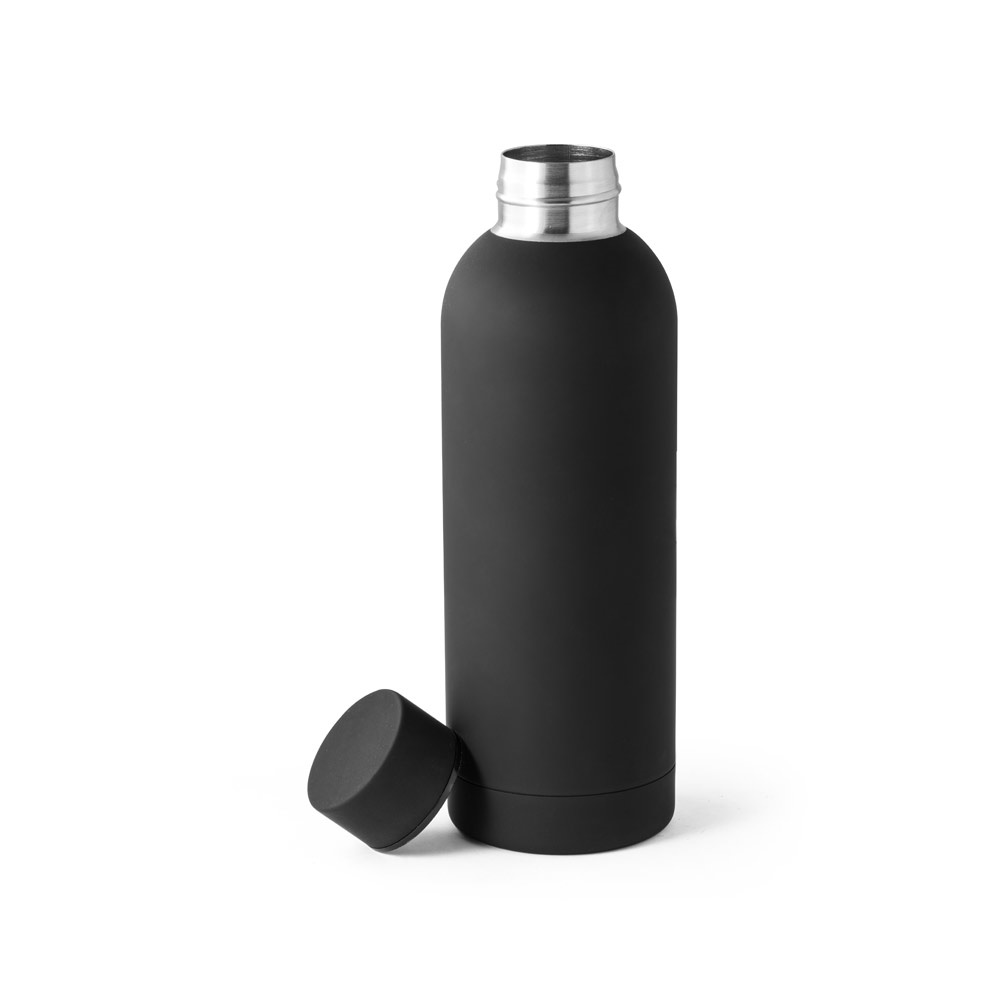 ODIN. Borraccia in acciaio inox (riciclata al 36%) con finitura in gomma 550ml