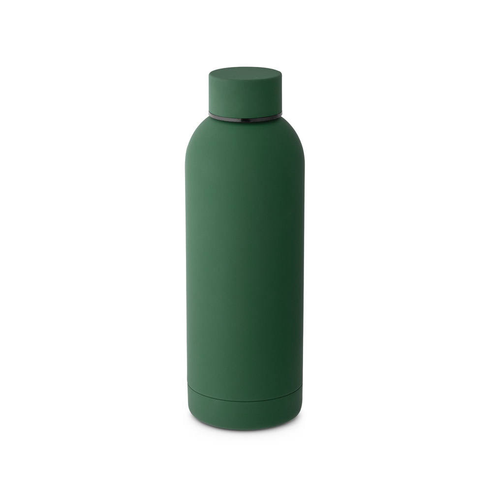 ODIN. Borraccia in acciaio inox (riciclata al 36%) con finitura in gomma 550ml
