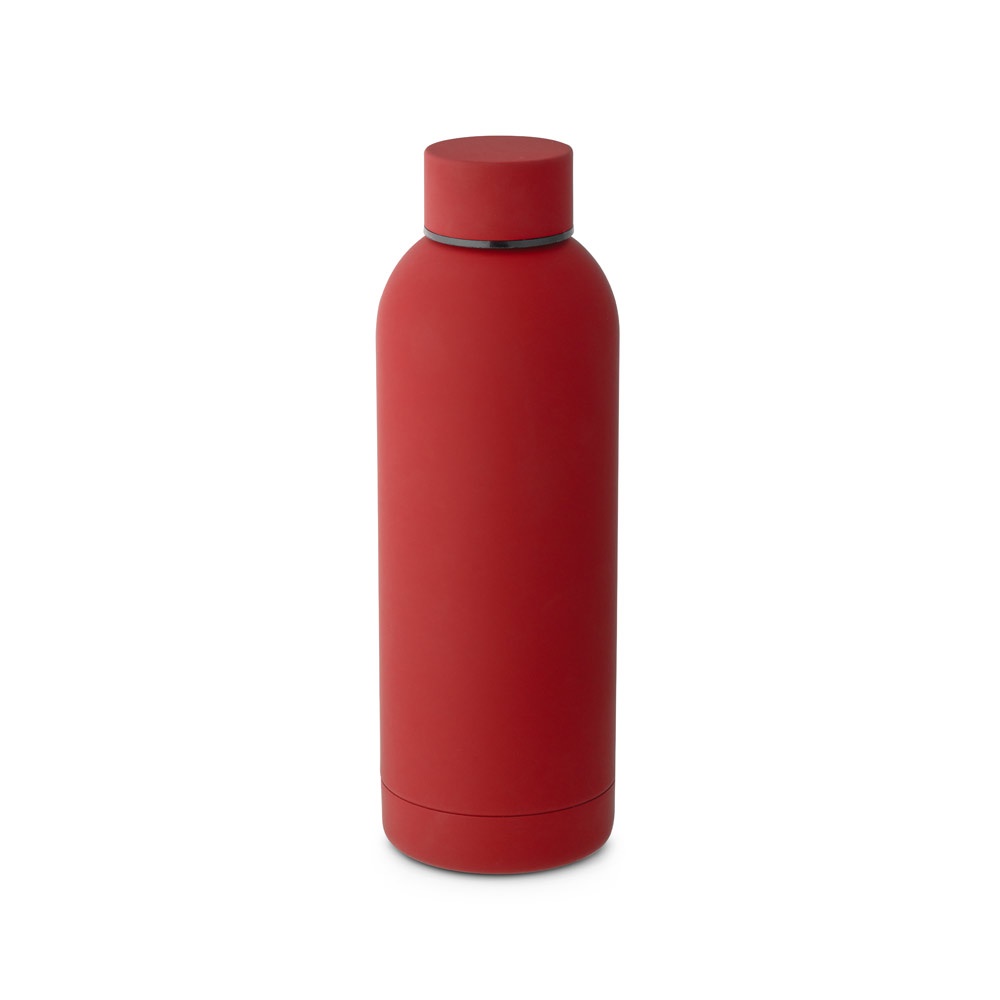 ODIN. Borraccia in acciaio inox (riciclata al 36%) con finitura in gomma 550ml