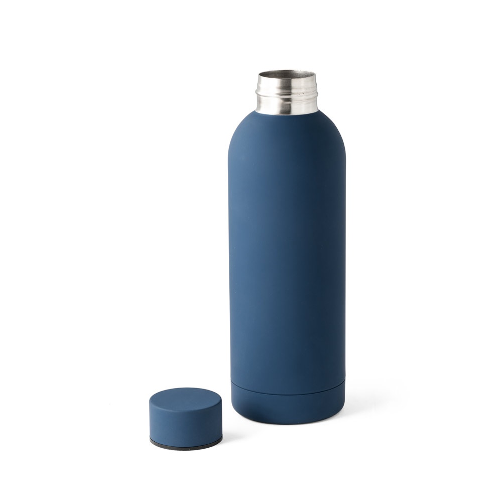 ODIN. Borraccia in acciaio inox (riciclata al 36%) con finitura in gomma 550ml