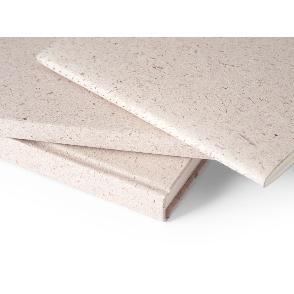 ORGANIC RIGID. Block notes A5 con copertina rigida fabbricata tramite la materia organica degli elefanti (80%)