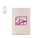 ORGANIC RIGID. Block notes A5 con copertina rigida fabbricata tramite la materia organica degli elefanti (80%)