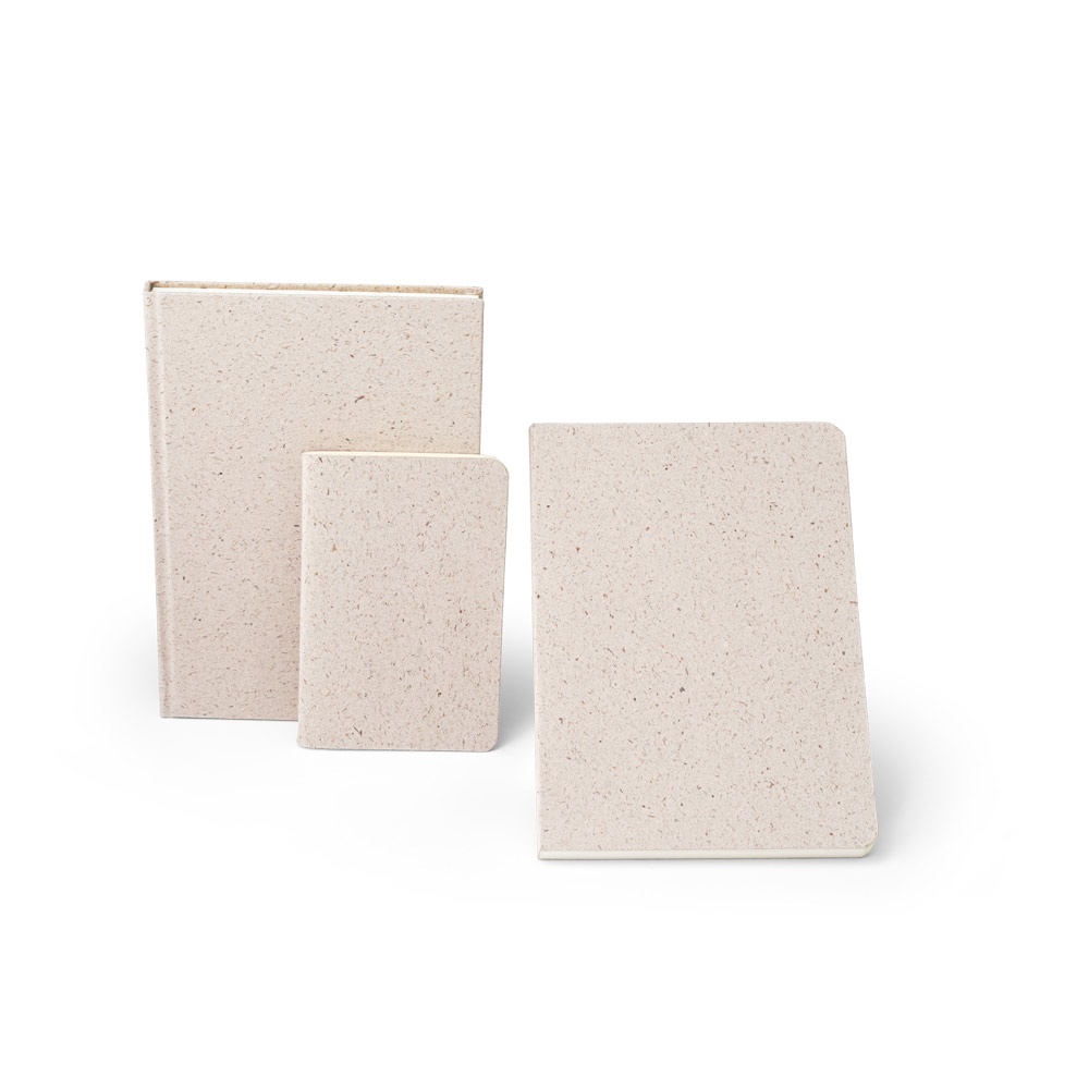 ORGANIC SEMI-RIGID. Block notes A5 con copertina semirigida fabbricata tramite materia organica degli elefanti (80%)