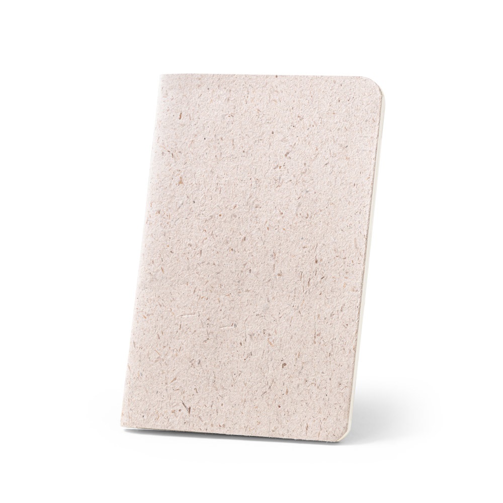 ORGANIC SOFT. Block notes A6 con copertina flessibile fabbricata tramite la materia organica degli elefanti (80%)