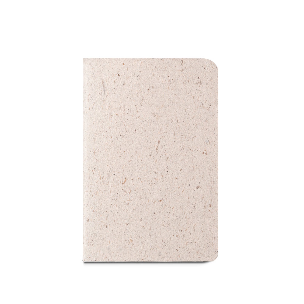 ORGANIC SOFT. Block notes A6 con copertina flessibile fabbricata tramite la materia organica degli elefanti (80%)