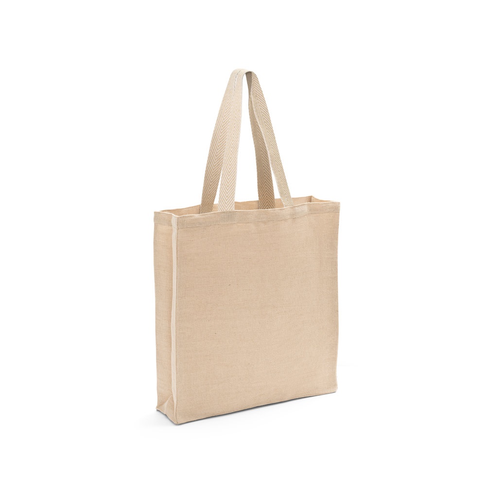 PADOVA. Borsa in juco (275 g/m²) con tasca interna 100% cotone (120 g/m²)