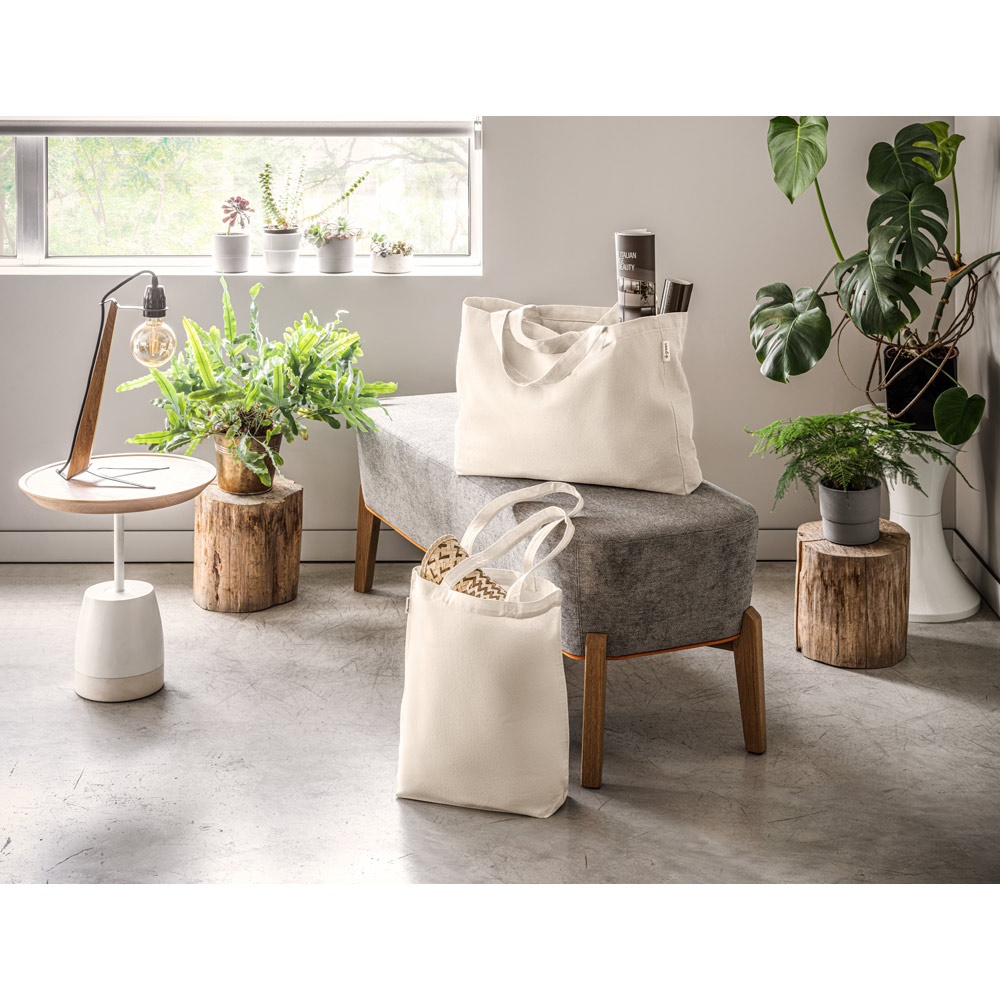 PARMA. Borsa in cotone (50%), cotone riciclato (30%) e poliestere (20% rPET) (280 g/m²)