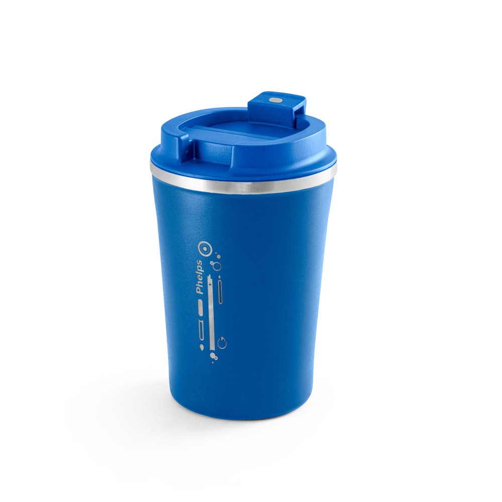PHELPS. Bicchiere da viaggio in acciaio inox e PP 470ml