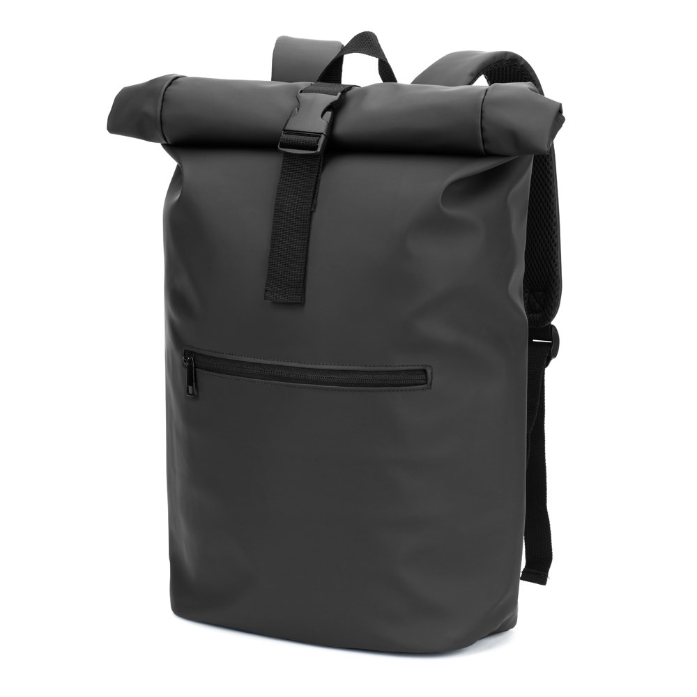 PORTLAND. Zaino “roll top” in PU con tasca per laptop da 16"