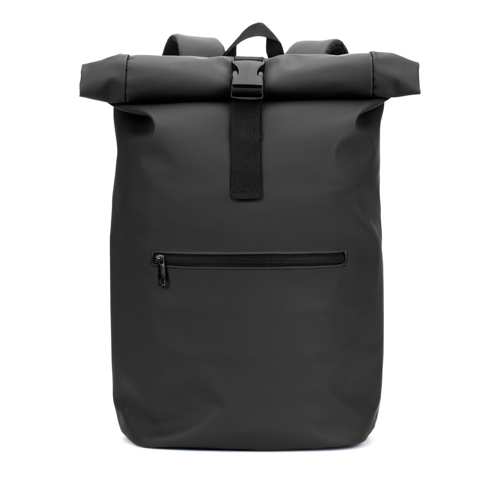 PORTLAND. Zaino “roll top” in PU con tasca per laptop da 16"
