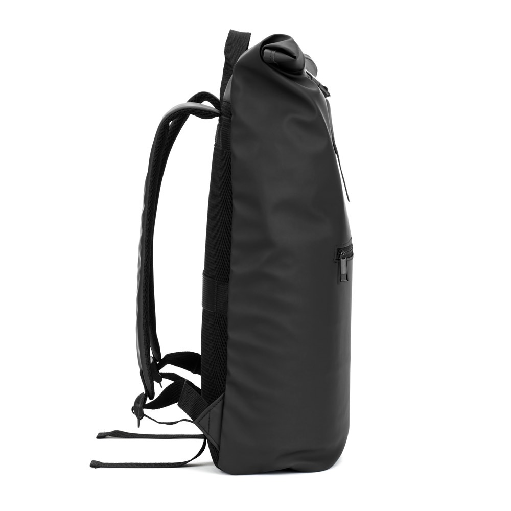 PORTLAND. Zaino “roll top” in PU con tasca per laptop da 16"
