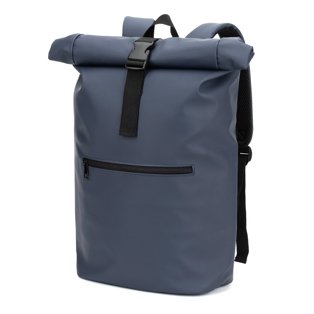 PORTLAND. Zaino “roll top” in PU con tasca per laptop da 16"