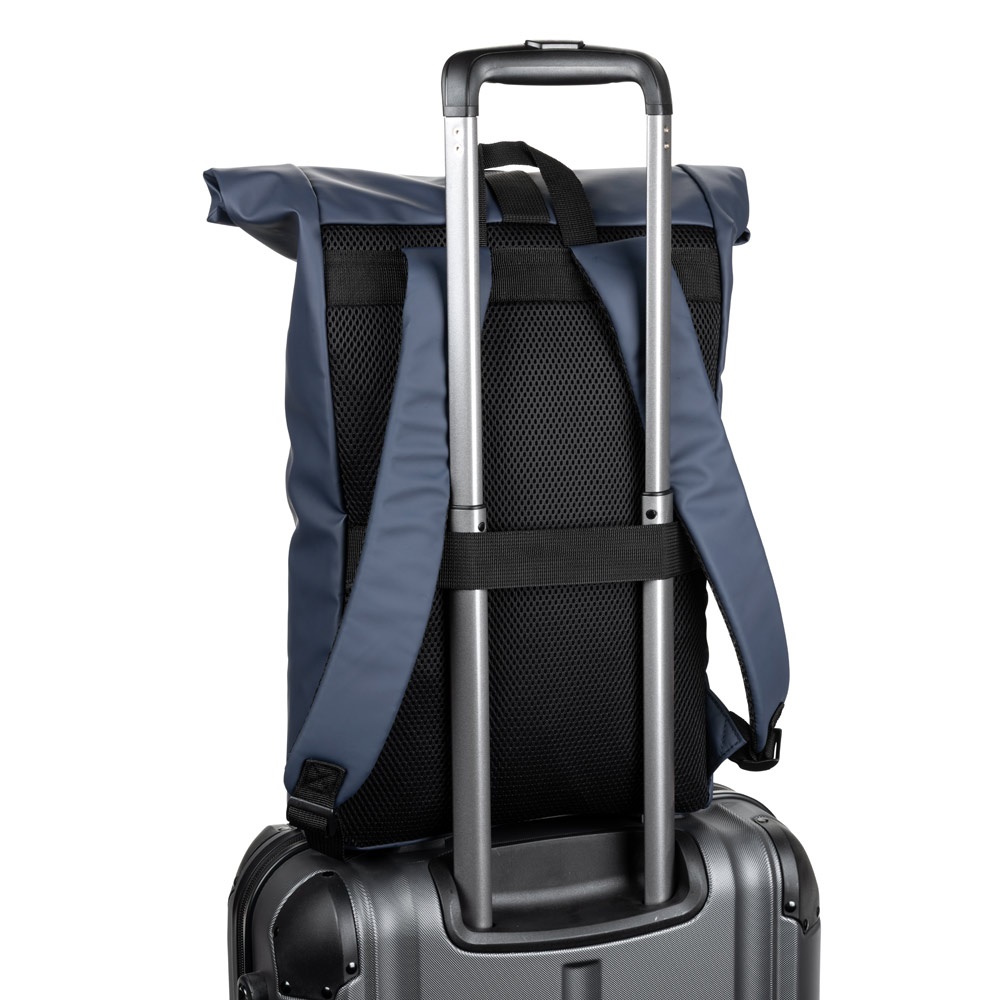 PORTLAND. Zaino “roll top” in PU con tasca per laptop da 16"