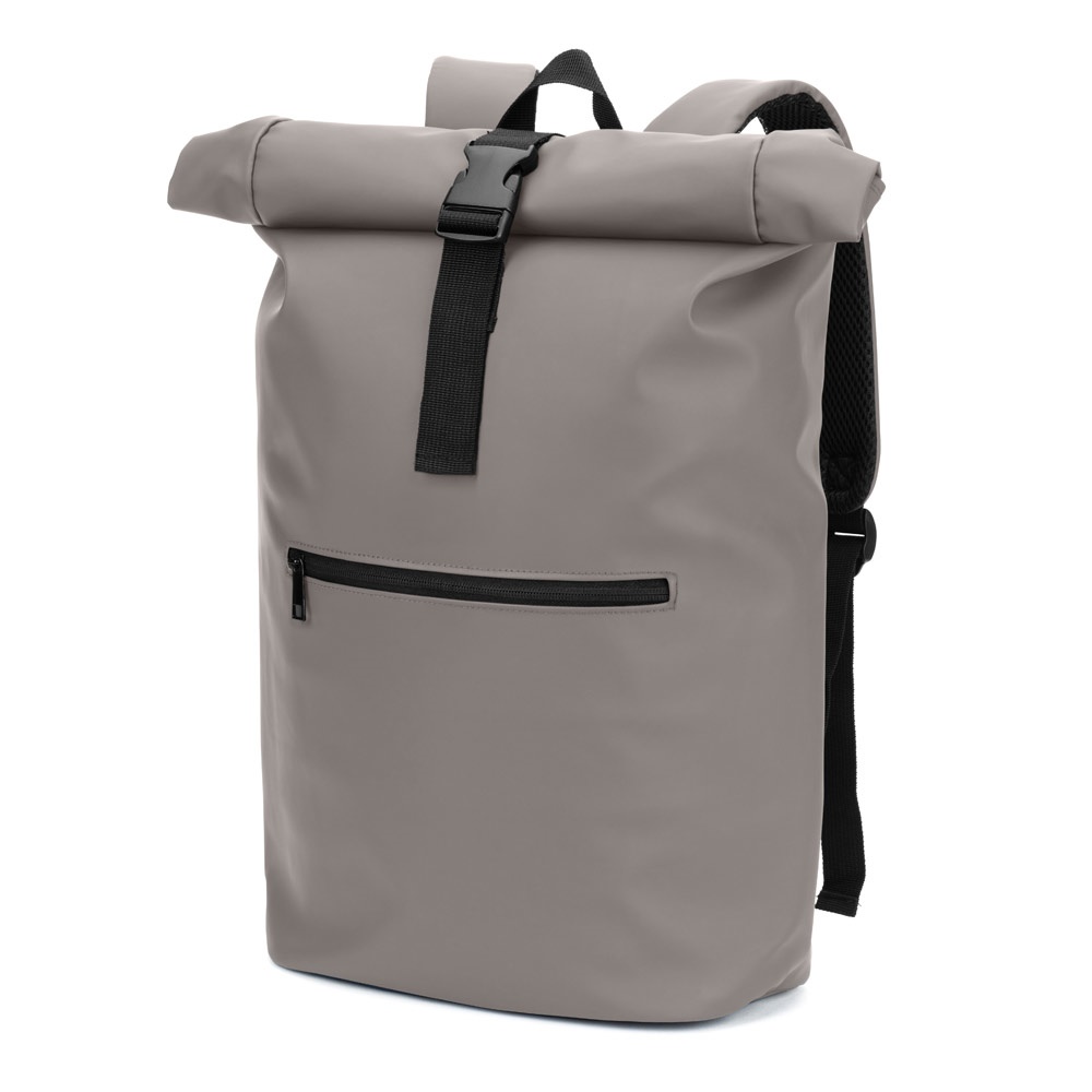 PORTLAND. Zaino “roll top” in PU con tasca per laptop da 16"