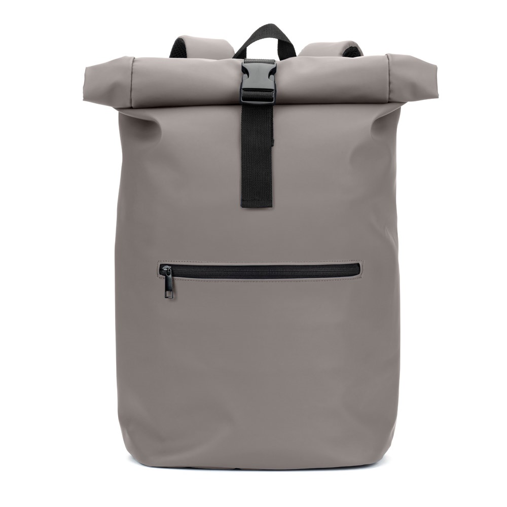 PORTLAND. Zaino “roll top” in PU con tasca per laptop da 16"