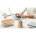 PORTOBELLO. Porta pranzo. Contenitore ermetico in vetro borosilicato e coperchio in bambù 1000 mL