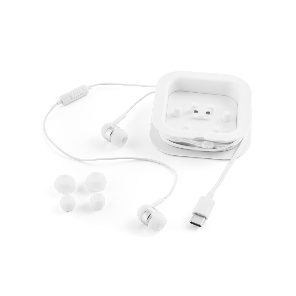 PRESLEY. Auricolari con cavo USB-C da 1.2 metri e microfono integrato in ABS