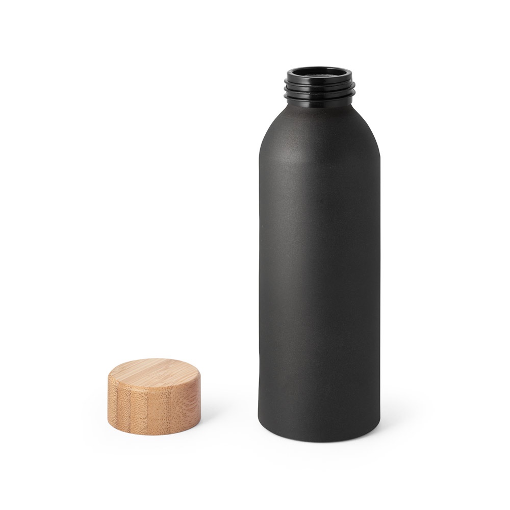 QUETA. Bottiglia in alluminio con coperchio in bambù 550 mL