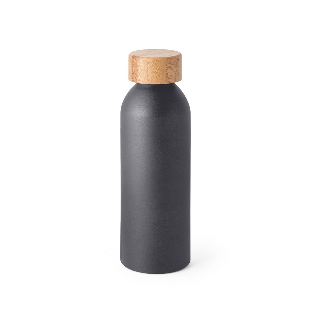 QUETA. Bottiglia in alluminio con coperchio in bambù 550 mL