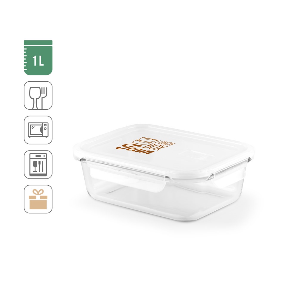 QUORIN. Porta pranzo. Contenitore ermetico in vetro borosilicato 1 L