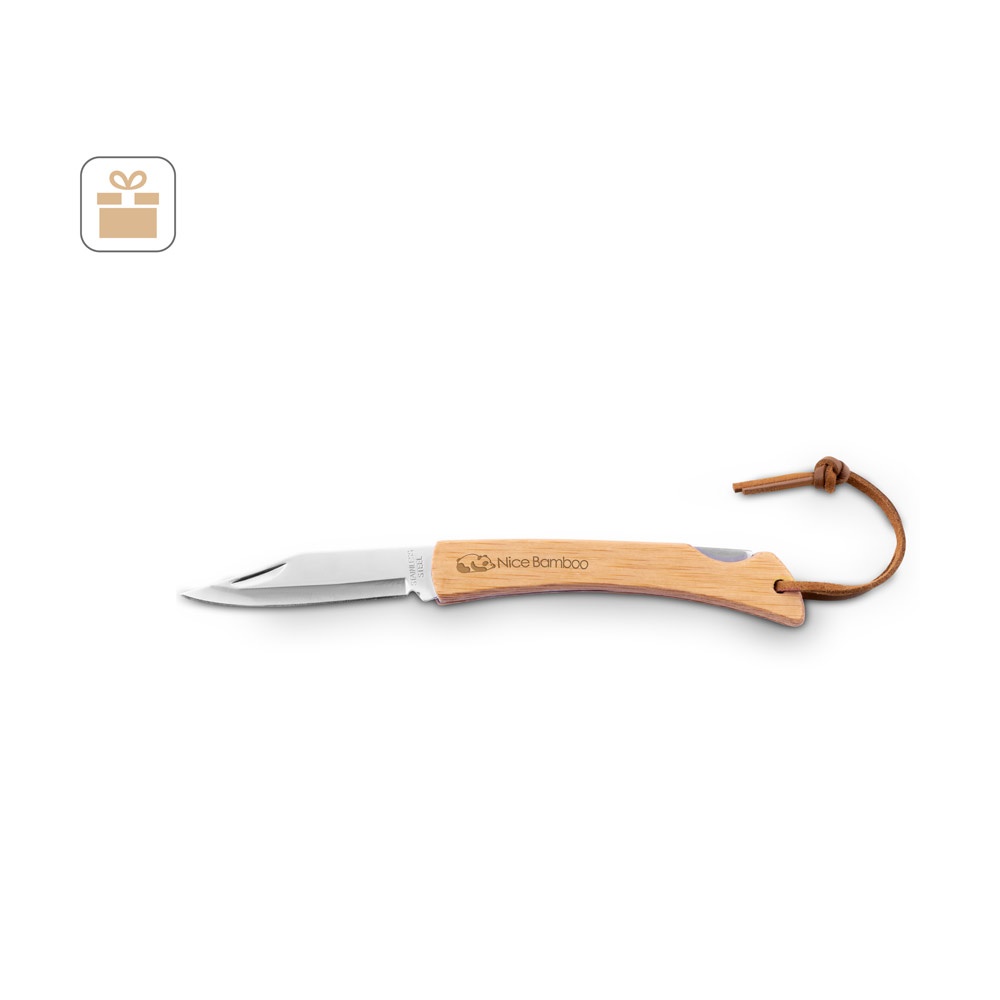 RANGER. Coltello con lama in acciaio inox e manico in bambù
