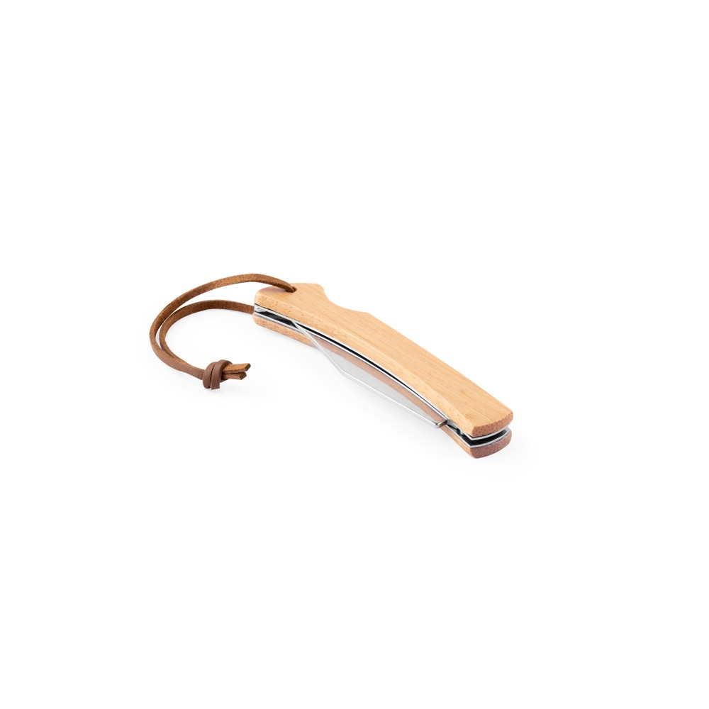 RANGER. Coltello con lama in acciaio inox e manico in bambù