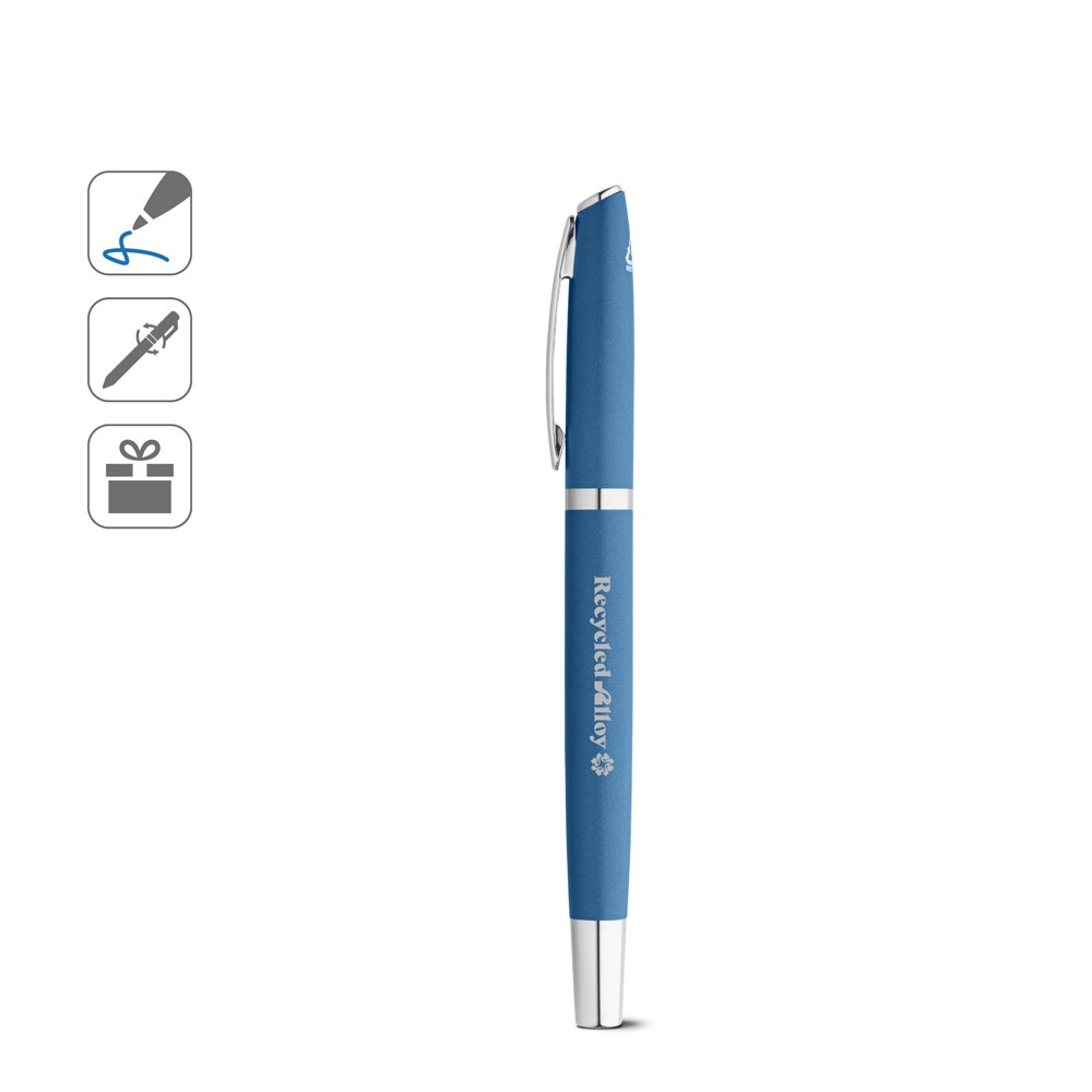 RE-LANDO-SET. Set penna roller e penna a sfera con corpo in alluminio riciclato (100% rAL)