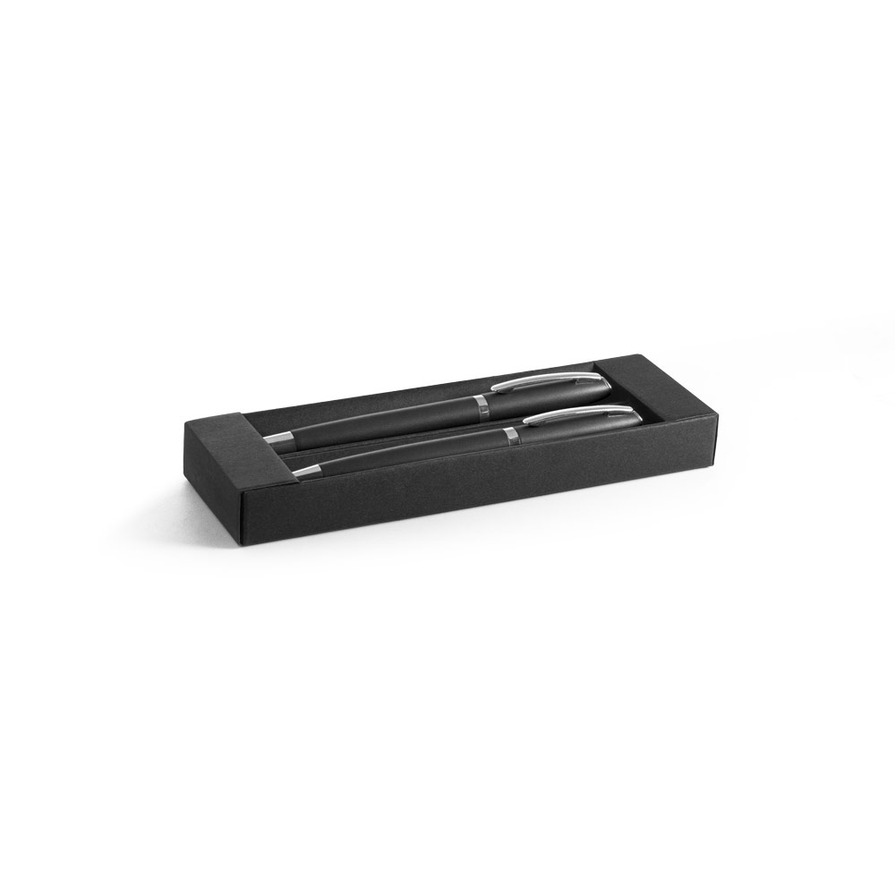 RE-LANDO-SET. Set penna roller e penna a sfera con corpo in alluminio riciclato (100% rAL)