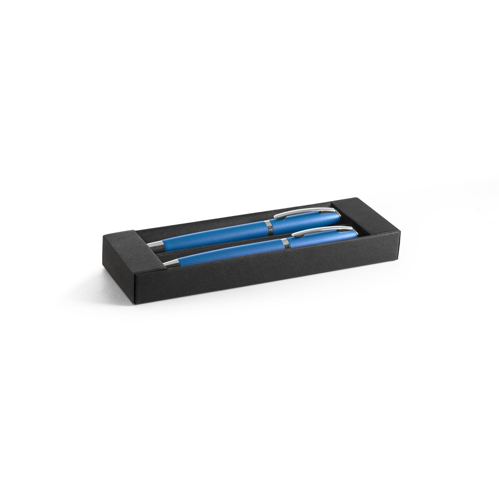 RE-LANDO-SET. Set penna roller e penna a sfera con corpo in alluminio riciclato (100% rAL)