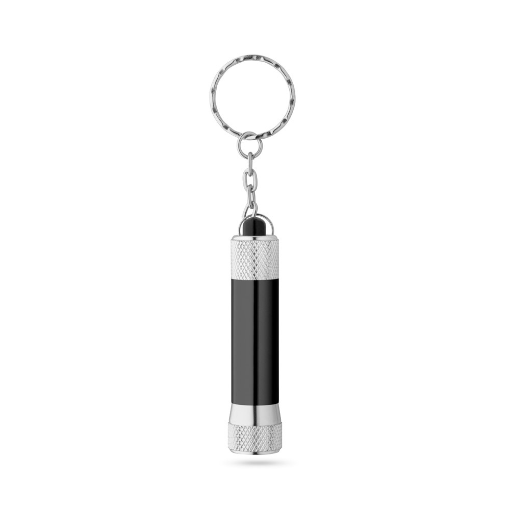 RE-LERGAN. Portachiavi in ​​alluminio (riciclato al 92%) con torcia LED a 3 luci
