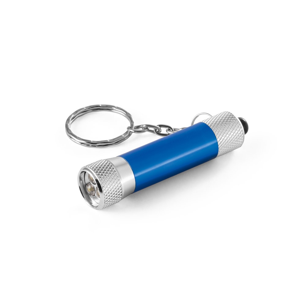RE-LERGAN. Portachiavi in ​​alluminio (riciclato al 92%) con torcia LED a 3 luci