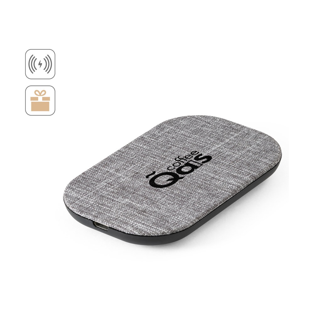 RENEWAL CHARGER. Caricatore wireless veloce da 10W in PET riciclato (100% rPET)