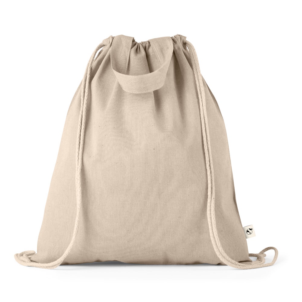 RISSANI. Zaino a sacca con cotone riciclato (70%) e poliestere (30% rPET) (140 g/m²)