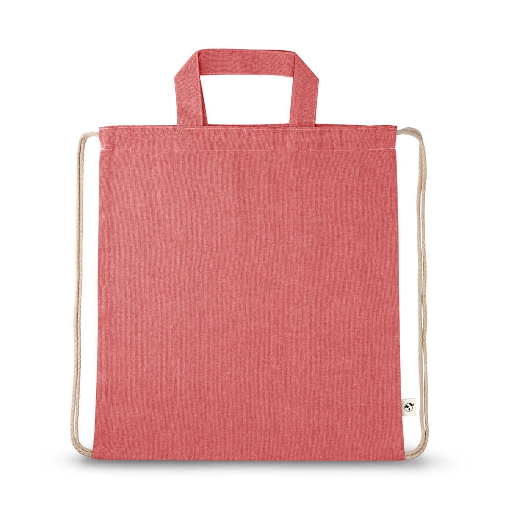 RISSANI. Zaino a sacca con cotone riciclato (70%) e poliestere (30% rPET) (140 g/m²)