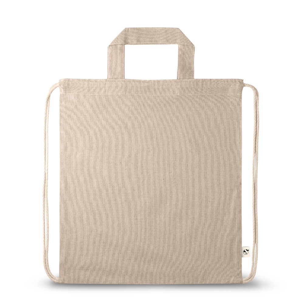 RISSANI. Zaino a sacca con cotone riciclato (70%) e poliestere (30% rPET) (140 g/m²)