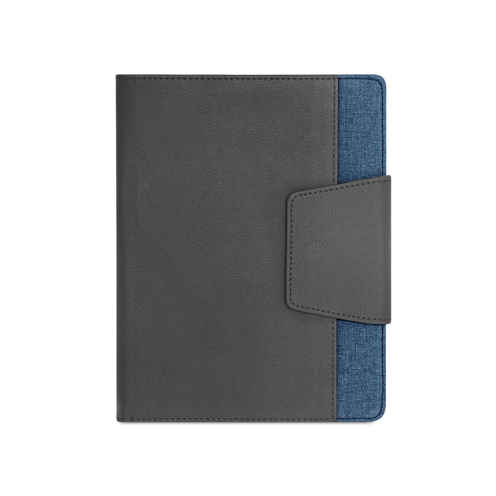 RUSSEL. Copertina in PU e tessuto in poliestere con block notes A5 con pagine semplici