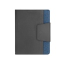 RUSSEL. Copertina in PU e tessuto in poliestere con block notes A5 con pagine semplici
