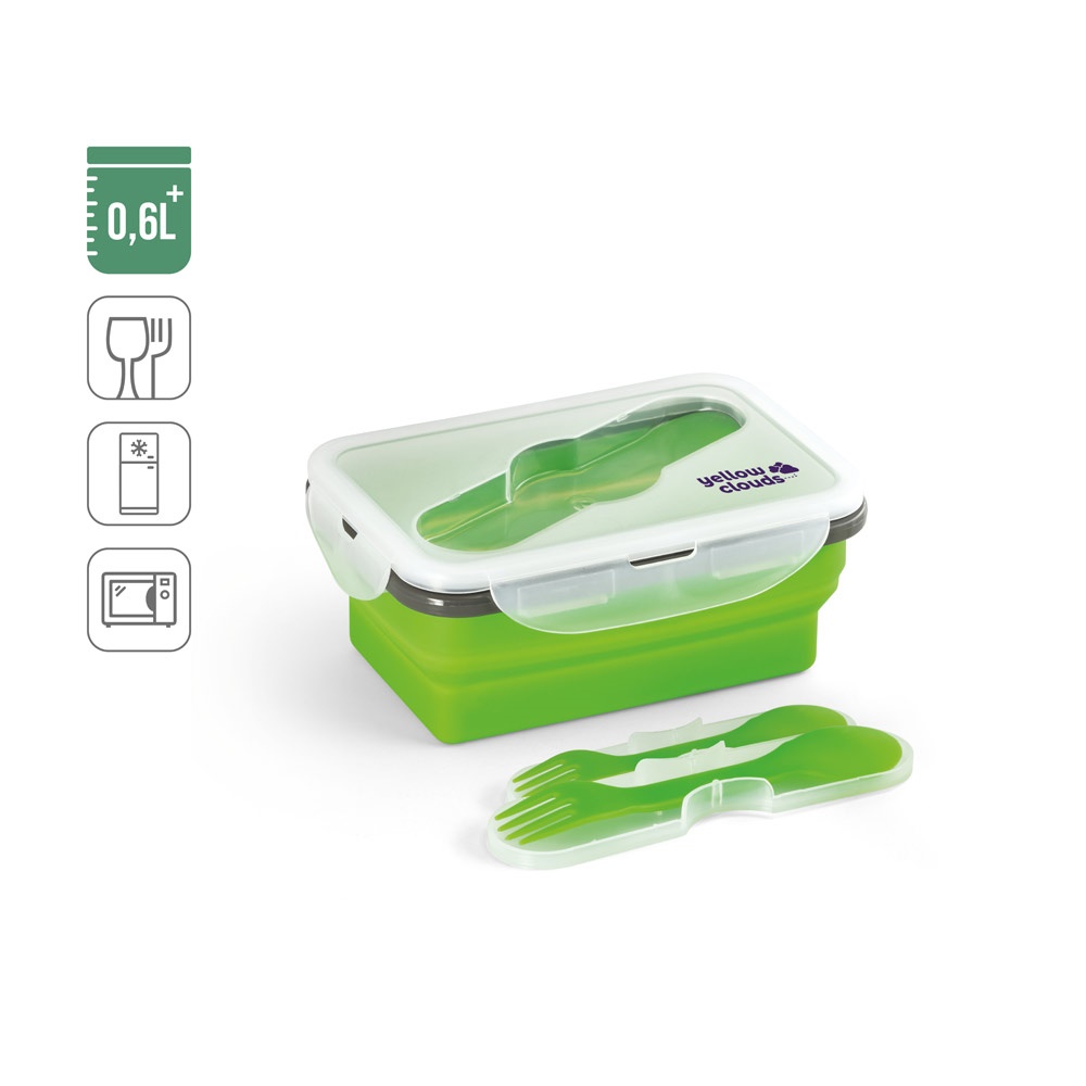 SAFFRON. Porta pranzo. Contenitore ermetico in silicone e PP 640 mL