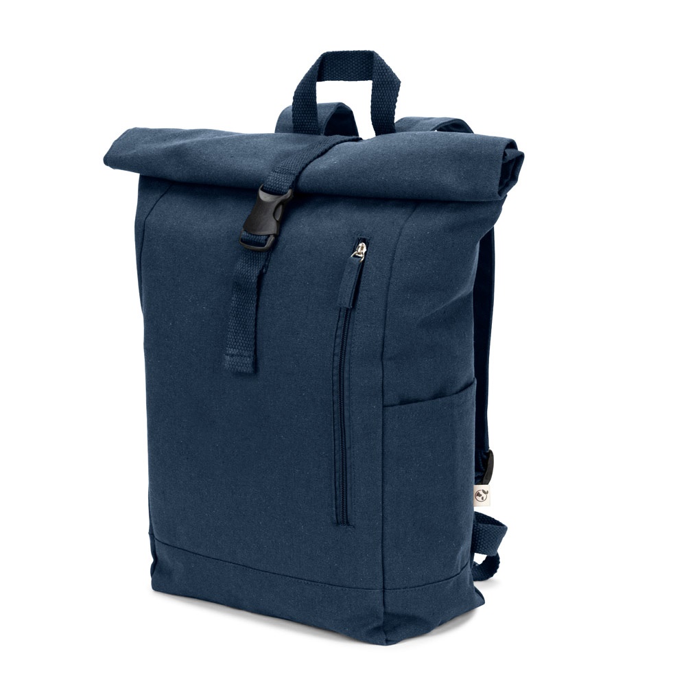 SAINT. Zaino “roll top” in cotone riciclato e poliestere riciclato (380 g/m²)